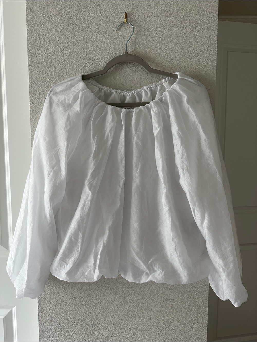 Banana Republic Puff-Sleeve Shirred Blouse